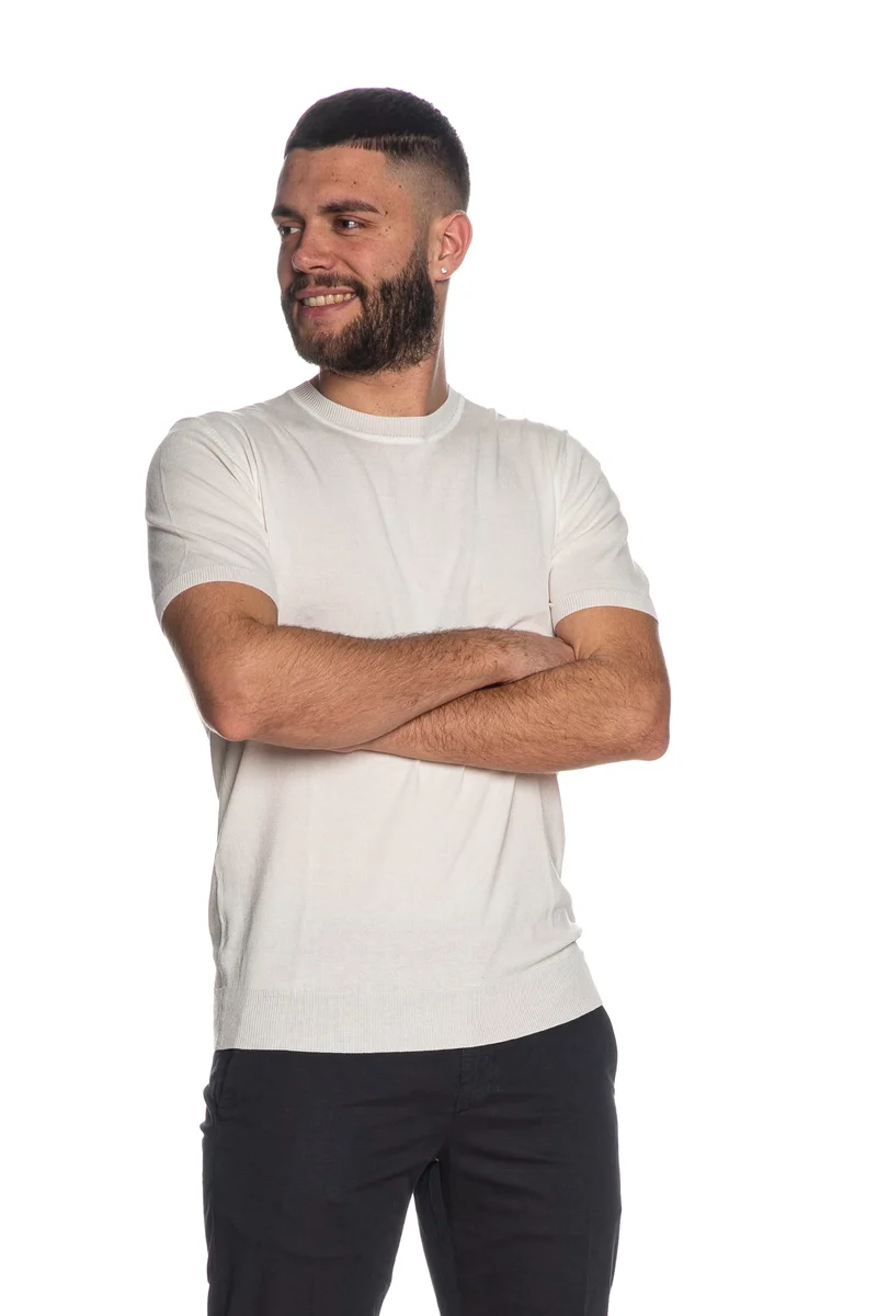 Maglia Gianni Lupo Short Sleeve Da Uomo Bianca