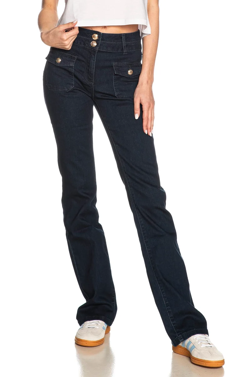 Jeans Morgan Polen1 Da Donna Denim Dark Blu