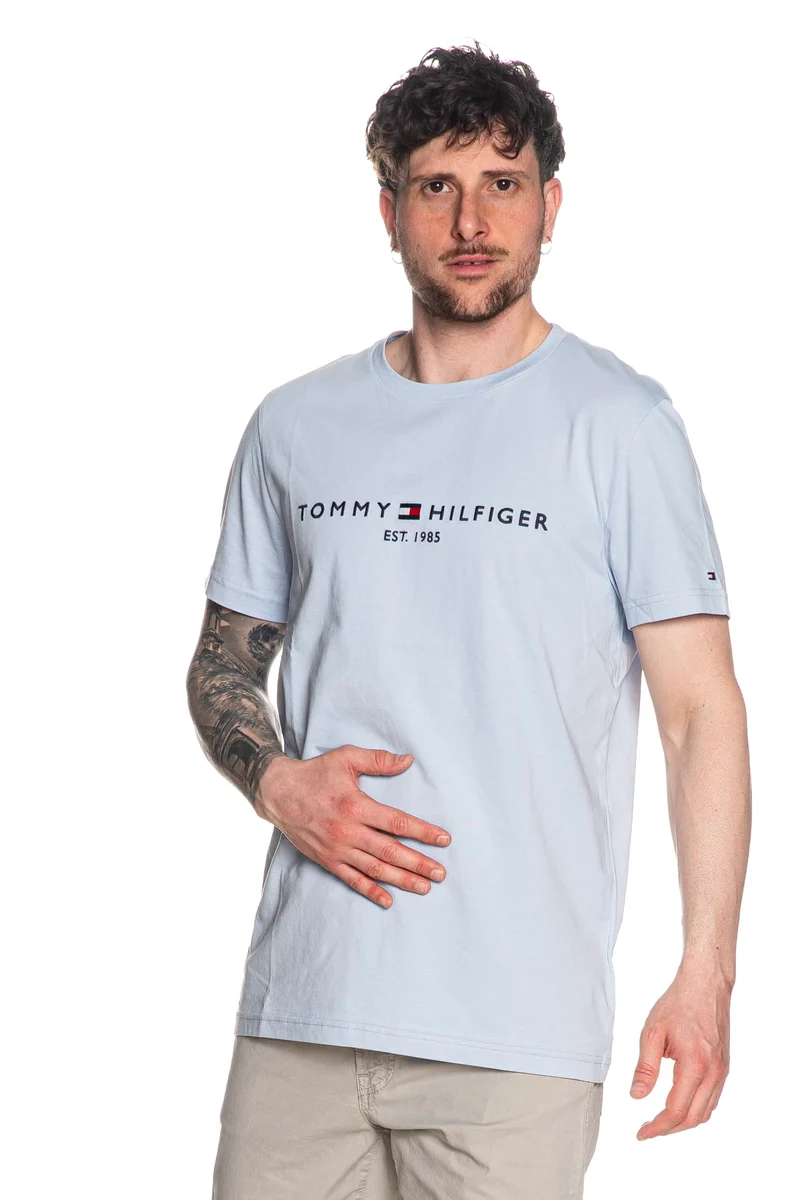 T Shirt Tommy Hilfiger Th Tee Da Uomo Cielo