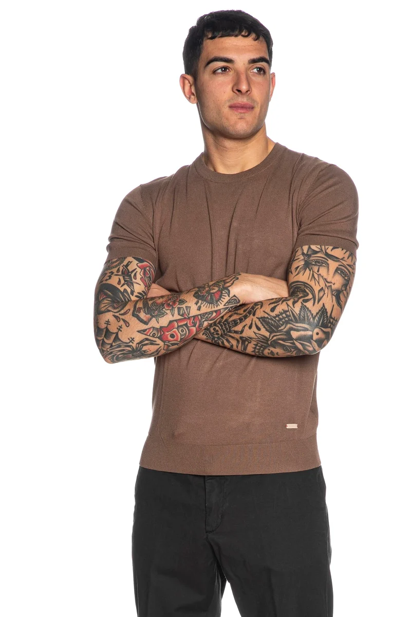 Maglia Gianni Lupo New Short Sleeve Da Uomo Cacao