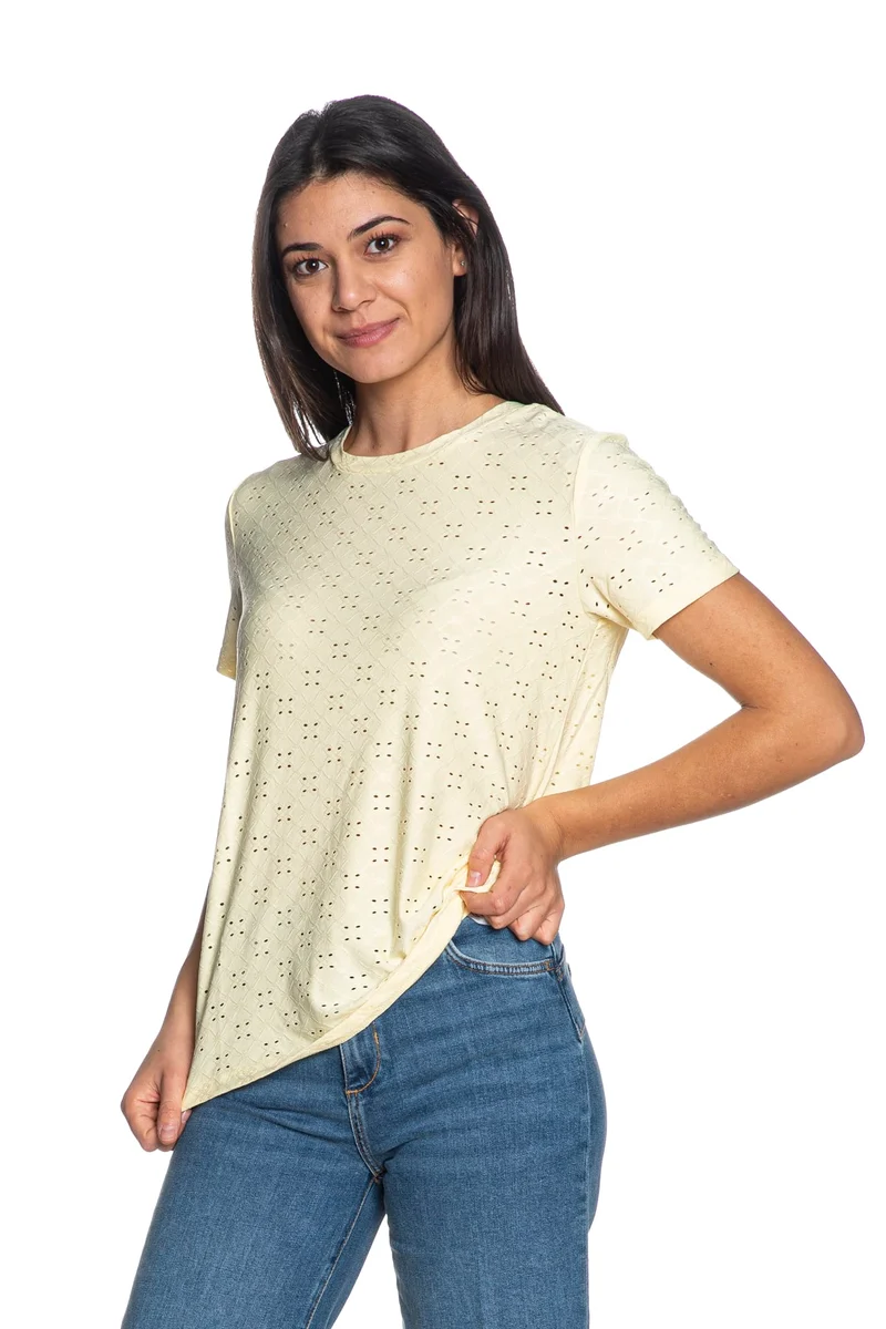 T-Shirt Only Cathinka Da Donna Giallo Limone
