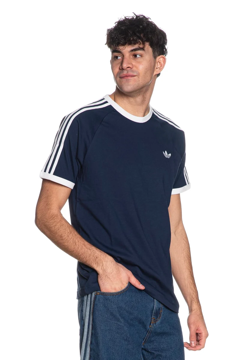 T Shirt Adidas Originals 3 Stripes Tee Da Uomo Blu Navy