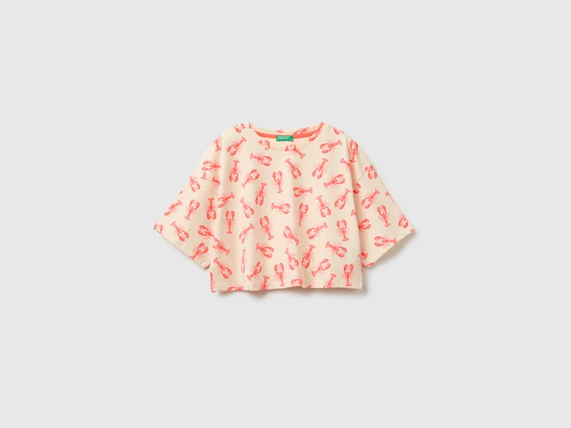 T-shirt cropped stampata