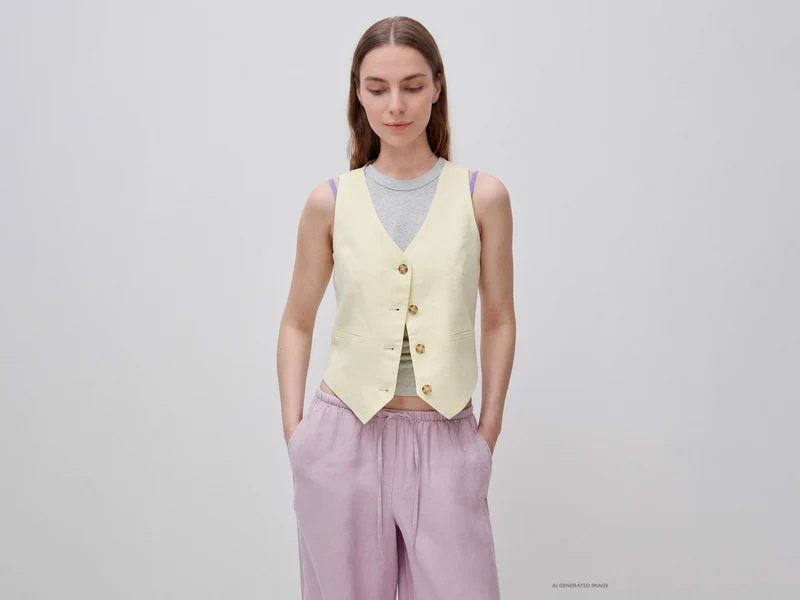 Gilet 100% lino