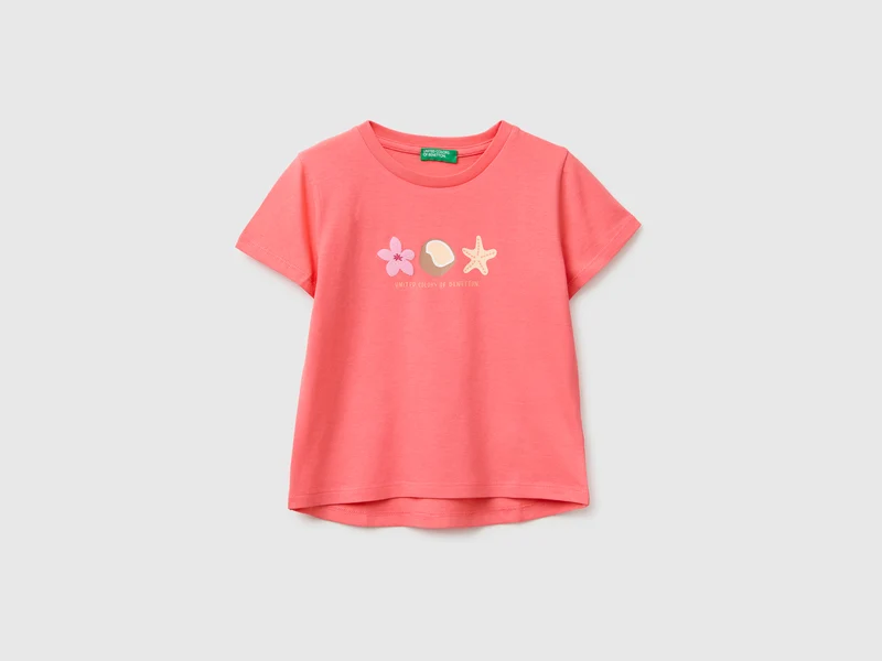 T-shirt con stampa e ricamo