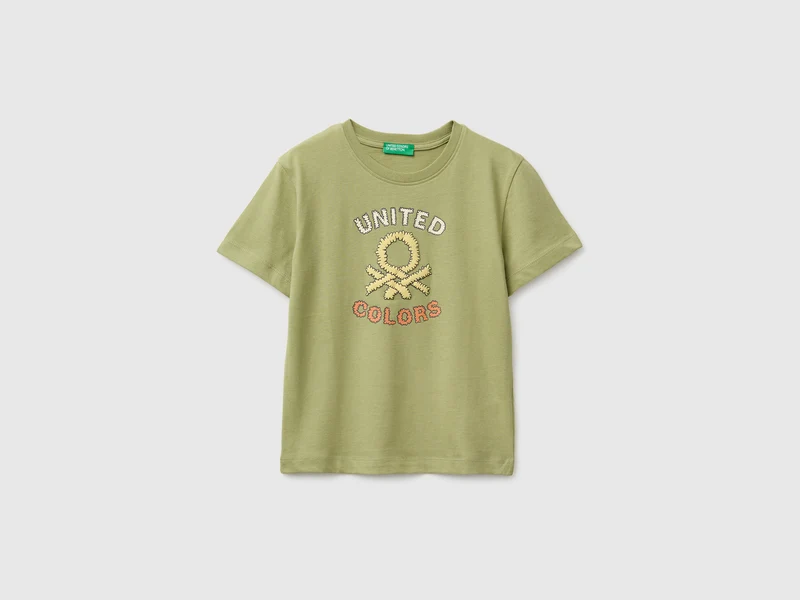 T-shirt in cotone bio con stampa logo