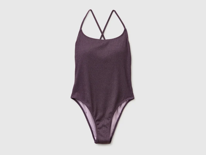 Costume intero a costine con lurex