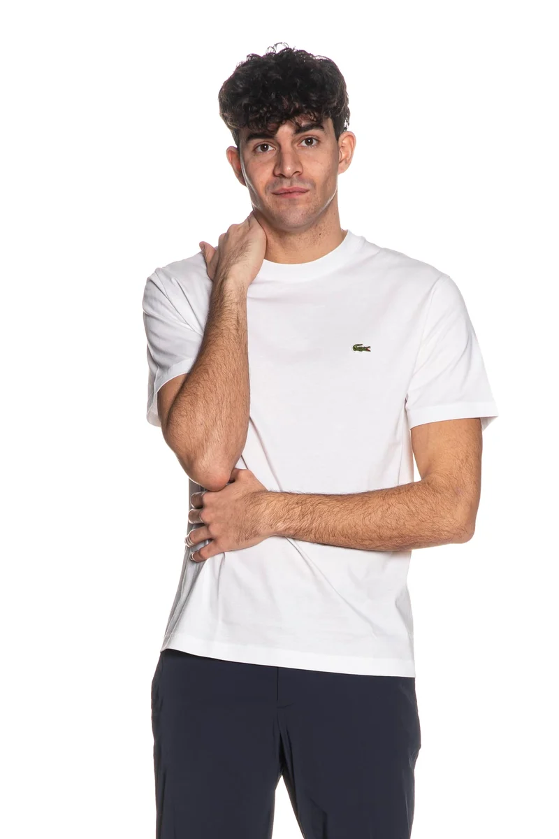 T Shirt Lacoste Th7318 Da Uomo Bianca