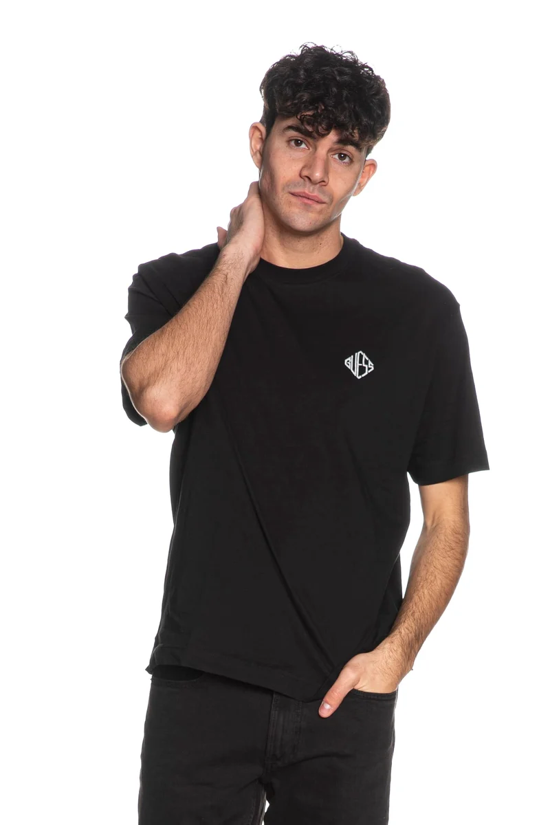 T-Shirt Guess Ss Cn Diamante Lg Tee Da Uomo Nera