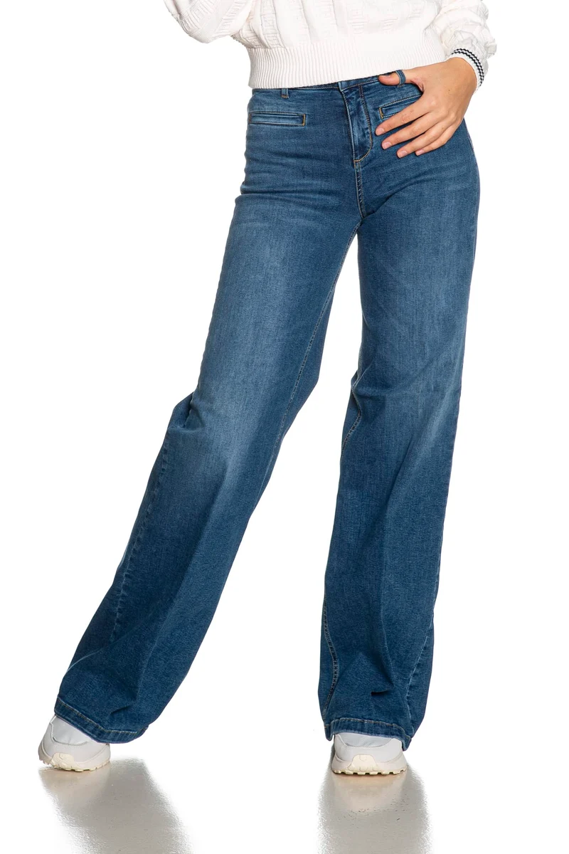 Jeans Liu Jo B Up Parfait Flare Da Donna Denim Dark Medio Blu