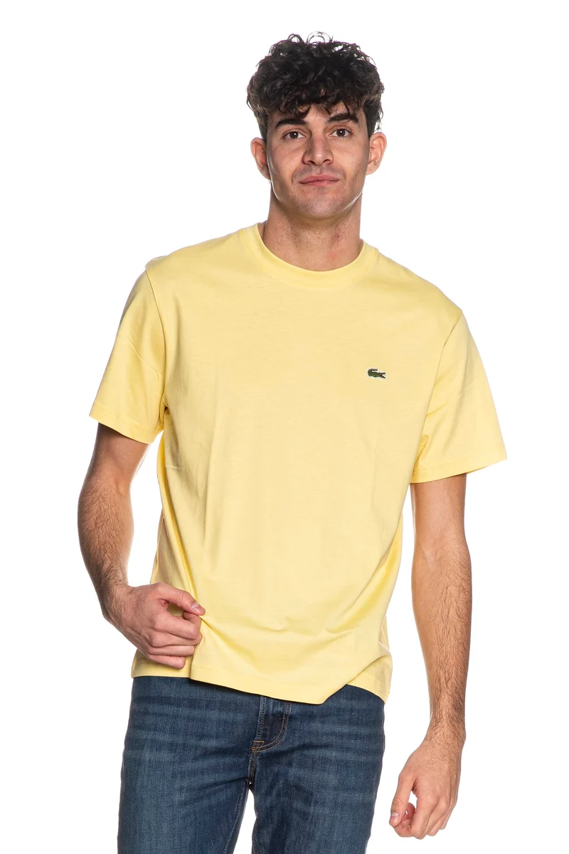 T Shirt Lacoste Th7318 Da Uomo Giallo Limone