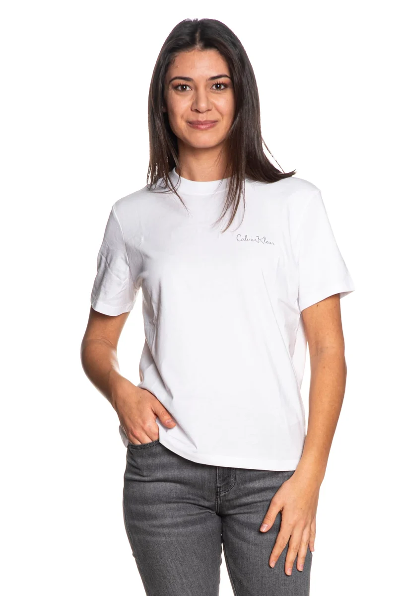 T Shirt Calvin Klein Cl Graphic Ss Tee Da Donna Bianca