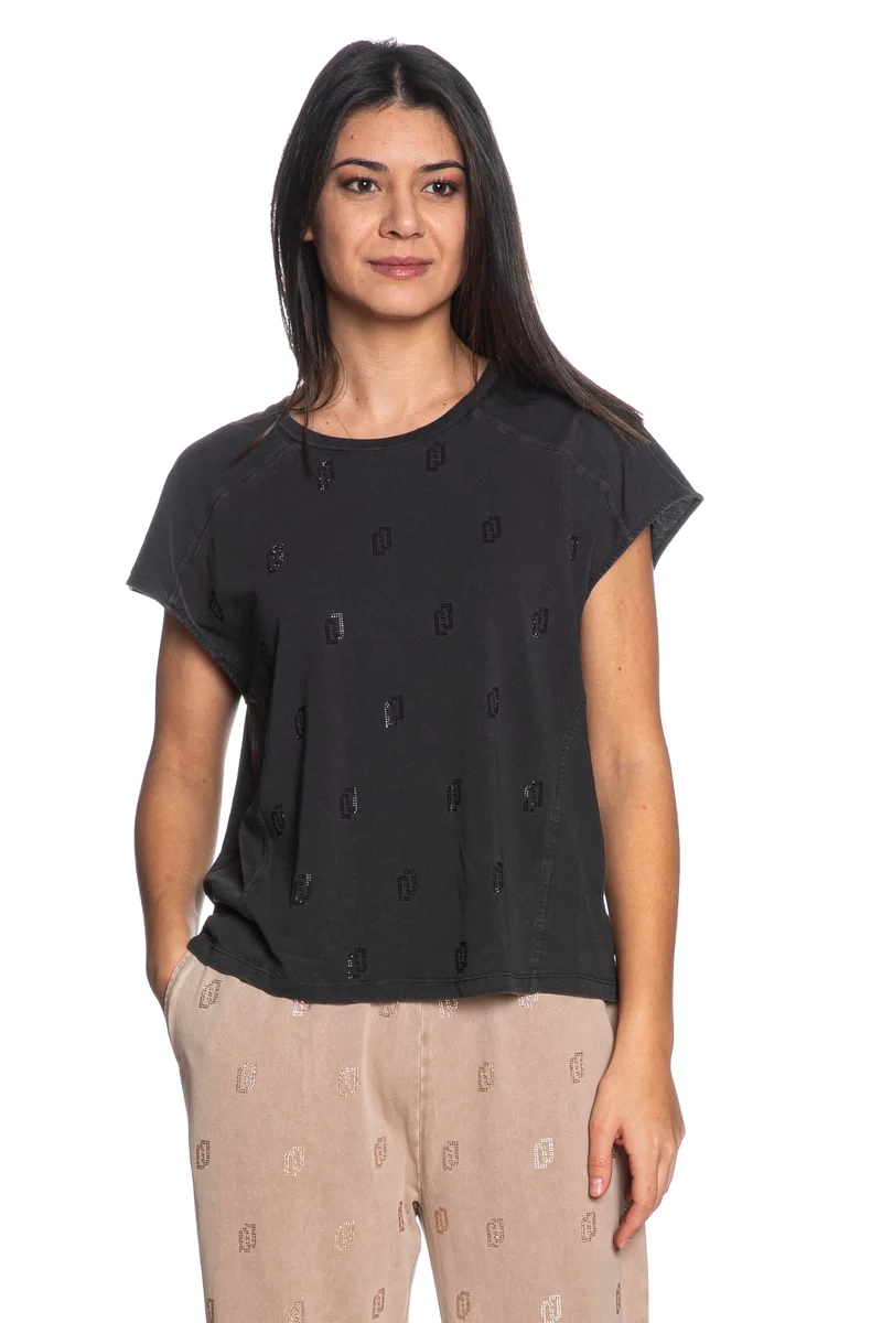 T-Shirt Liu Jo Sport Ssl Stss J Dlv Da Donna Fumo