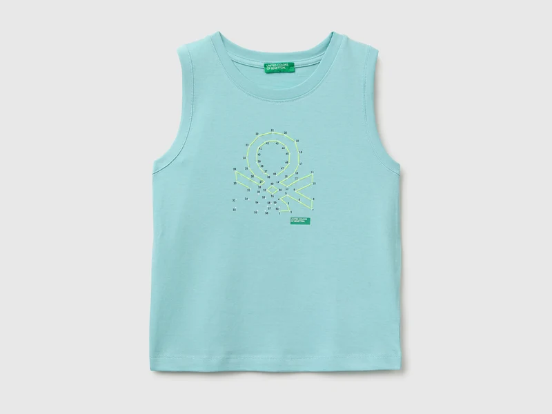 Canotta in cotone bio con stampa logo