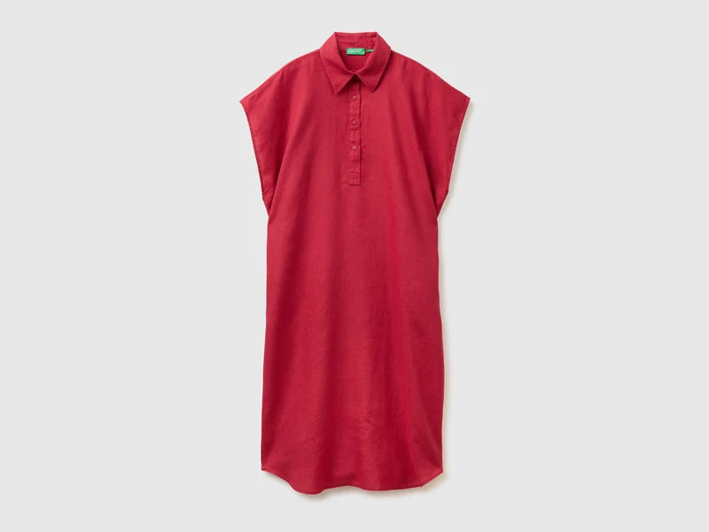 Vestito midi in puro lino