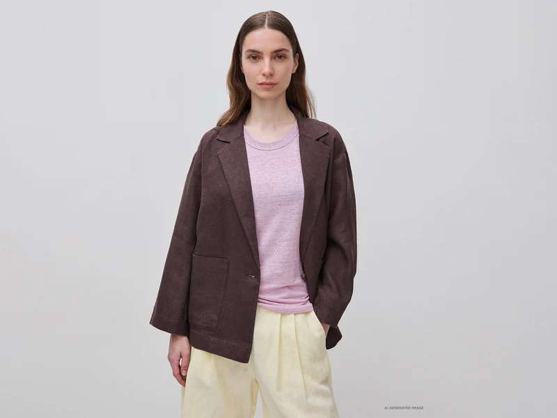 Blazer monopetto 100% lino