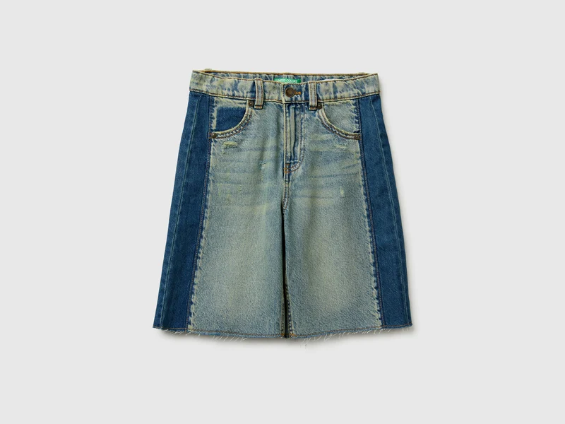 Bermuda di jeans bicolor