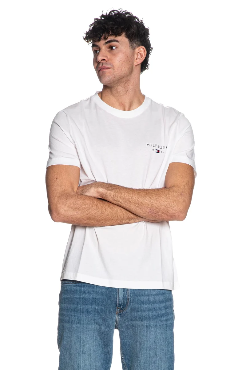 T Shirt Tommy Hilfiger Brand Love Sm Hfg Tee Da Uomo Bianca