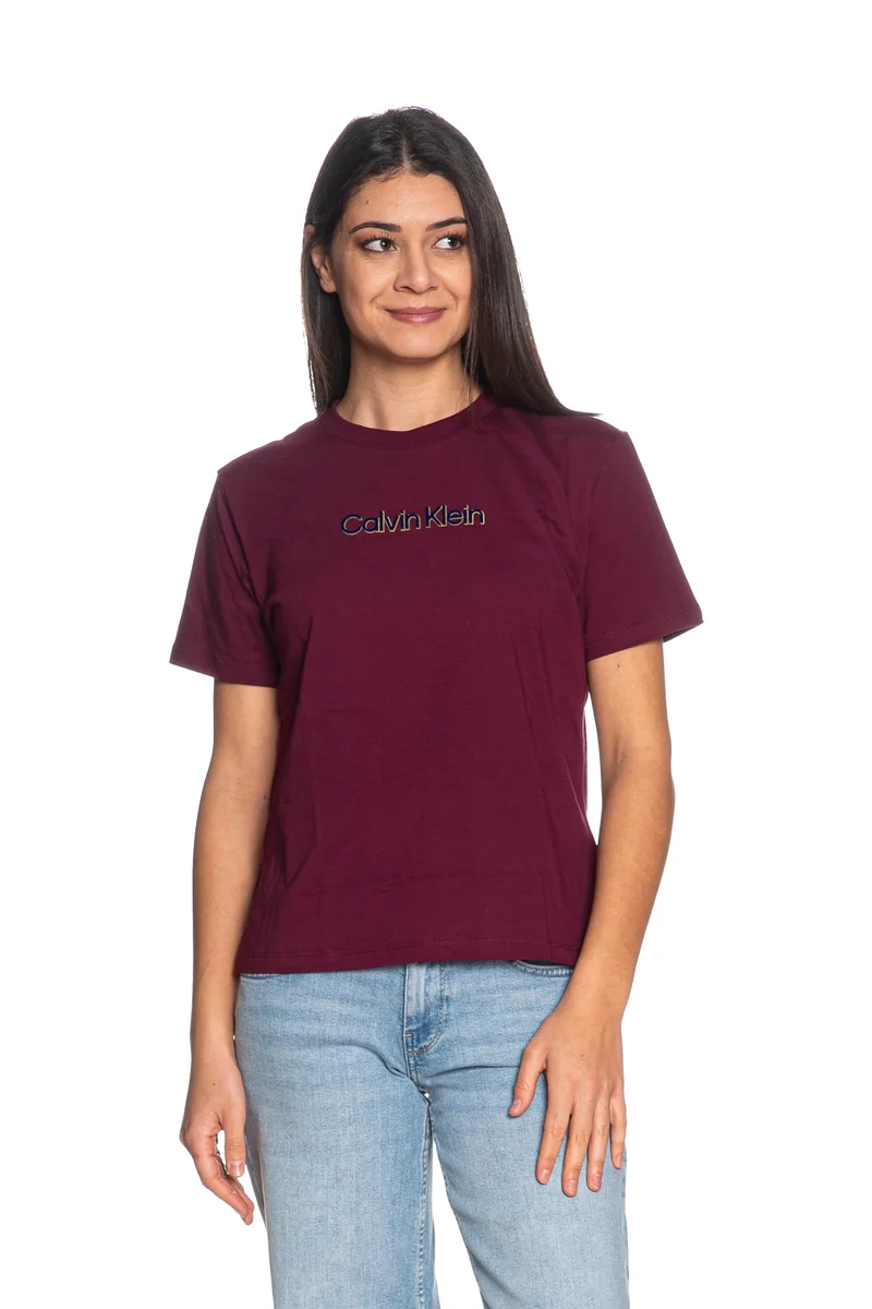 T Shirt Calvin Klein Cls Foil Ss Tee Da Donna Vinaccia
