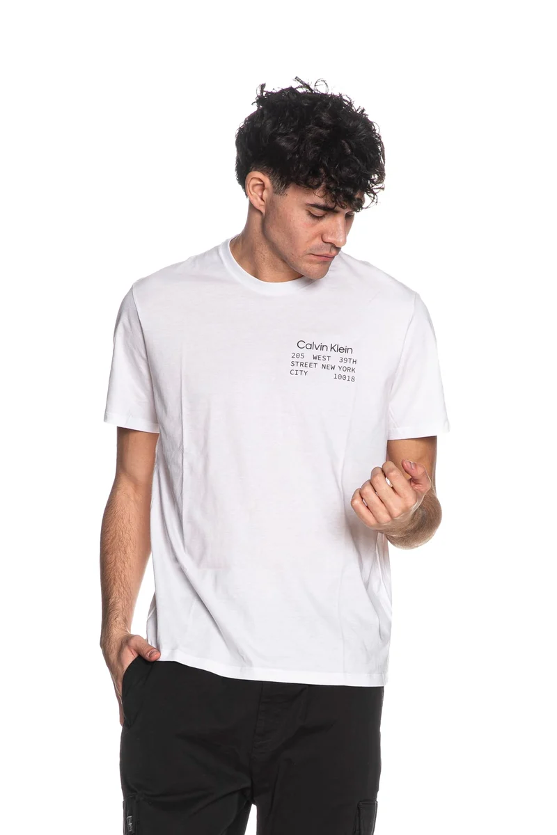 T Shirt Calvin Klein Ss 30s Box Grph Tee Da Uomo Bianca