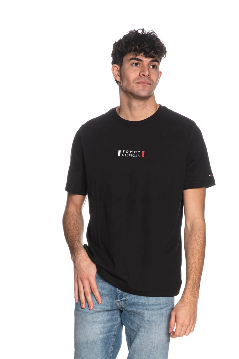 T Shirt Tommy Hilfiger Brand Love Sm Center Tee Da Uomo Nera