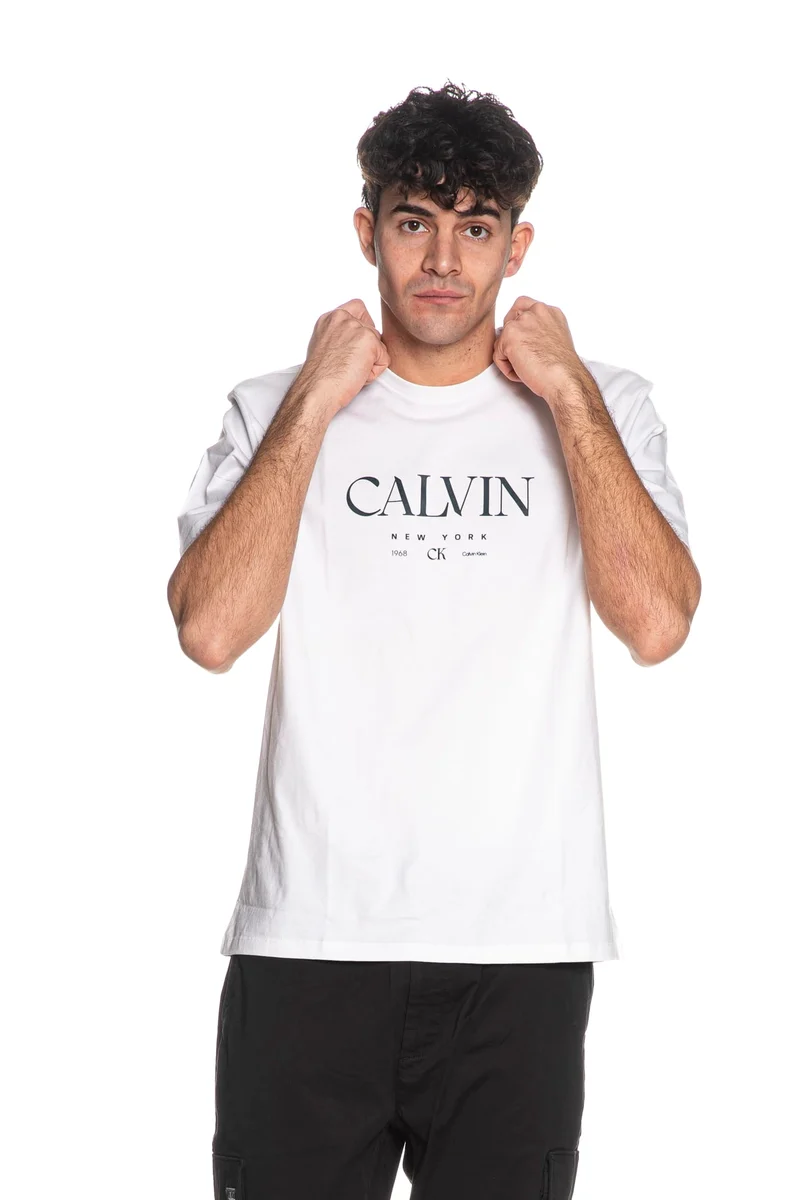 T Shirt Calvin Klein 20s Ln Ck Graphic Tee Da Uomo Bianca