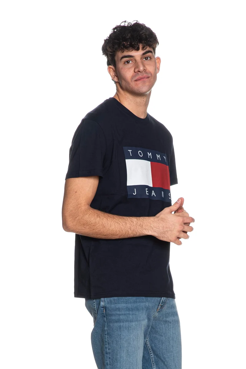 T Shirt Tommy Hilfiger Reg Big Fl Tee Da Uomo Blu Marina