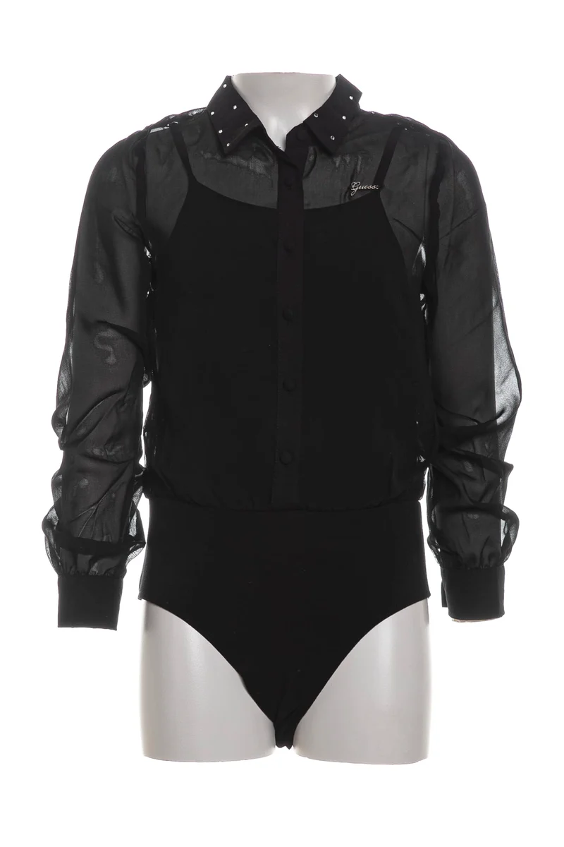 Body Camicia Guess Ls Shirt Da Bambina Nero