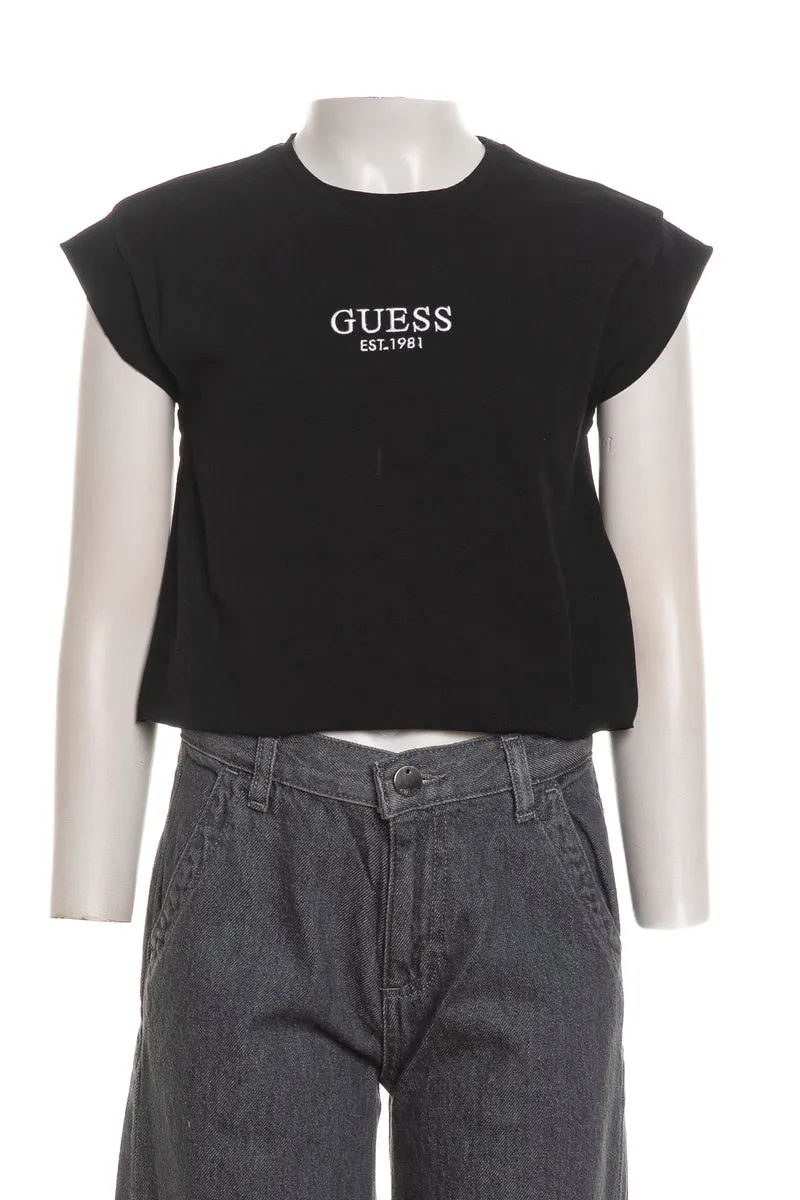 T Shirt Guess Est 1981 Embroidery Da Bambina Nera
