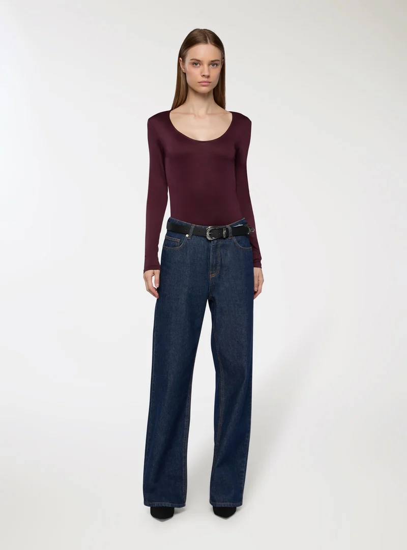 T-shirt elasticizzata scollo tondo