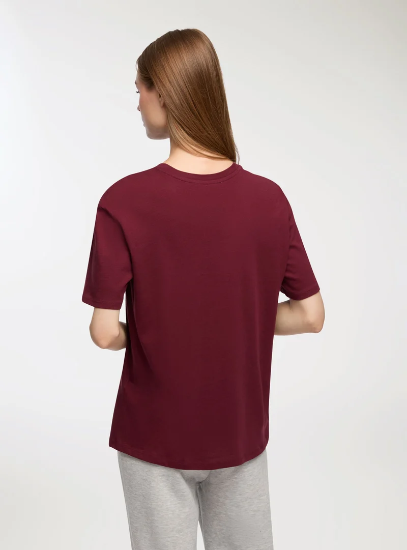 T-shirt ampia stampa college