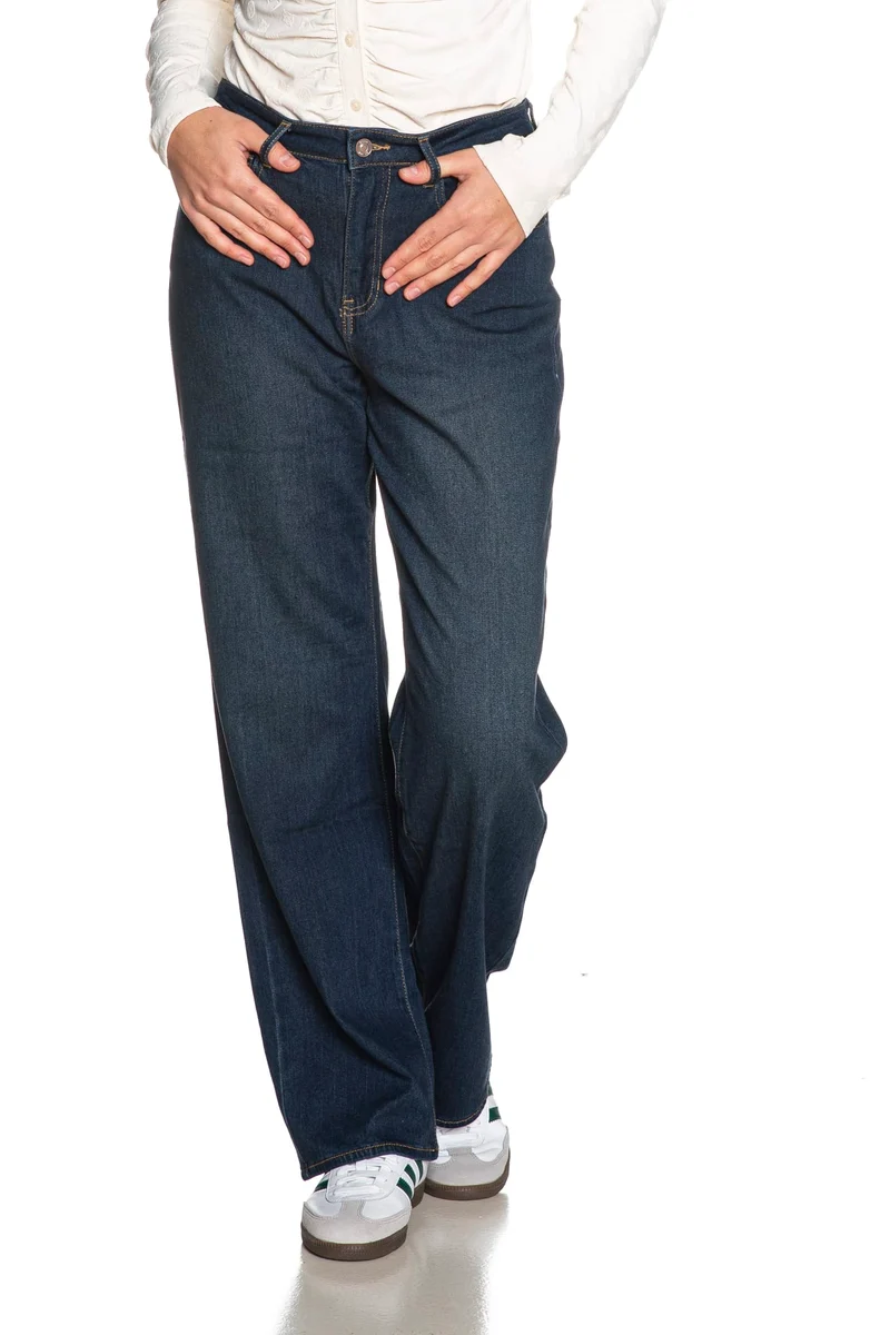 Jeans Guess High Rise Straight Da Donna Denim Dark Blu