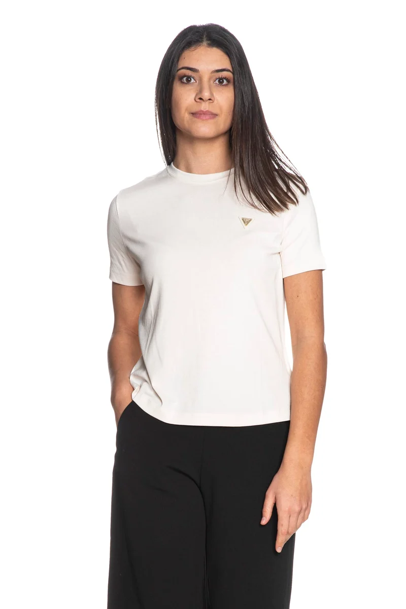 T Shirt Guess Sonia Ss Tee Da Donna Panna