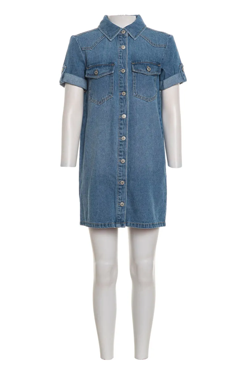 Abito Jeans Corto Kids Only Lisa Dress Da Bambina Denim Blu Medio