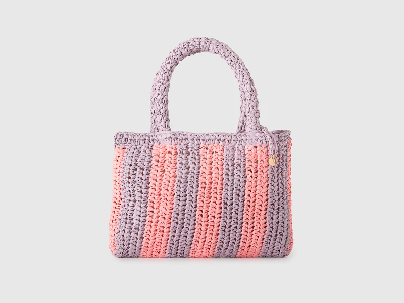 Borsa in rafia a righe