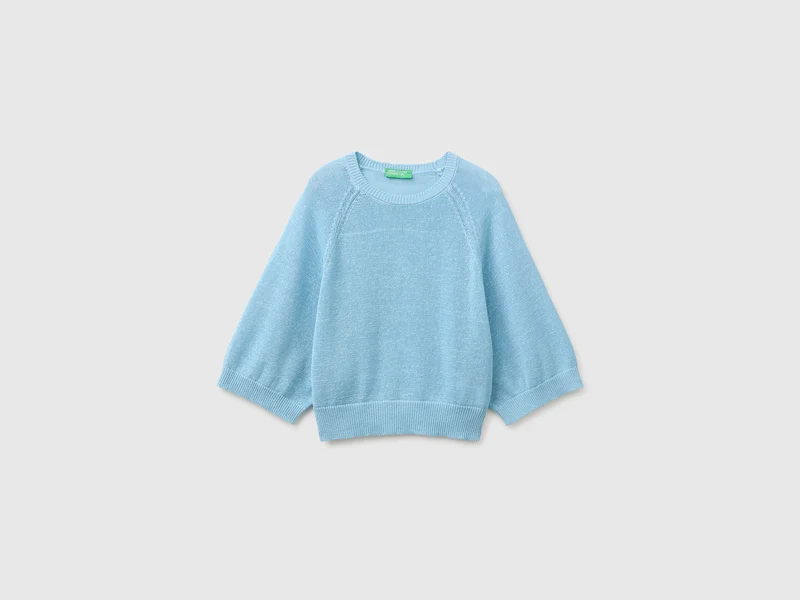 Maglia over in misto lino