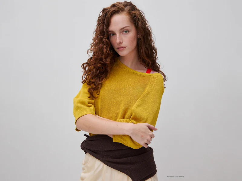 Maglia over in misto lino