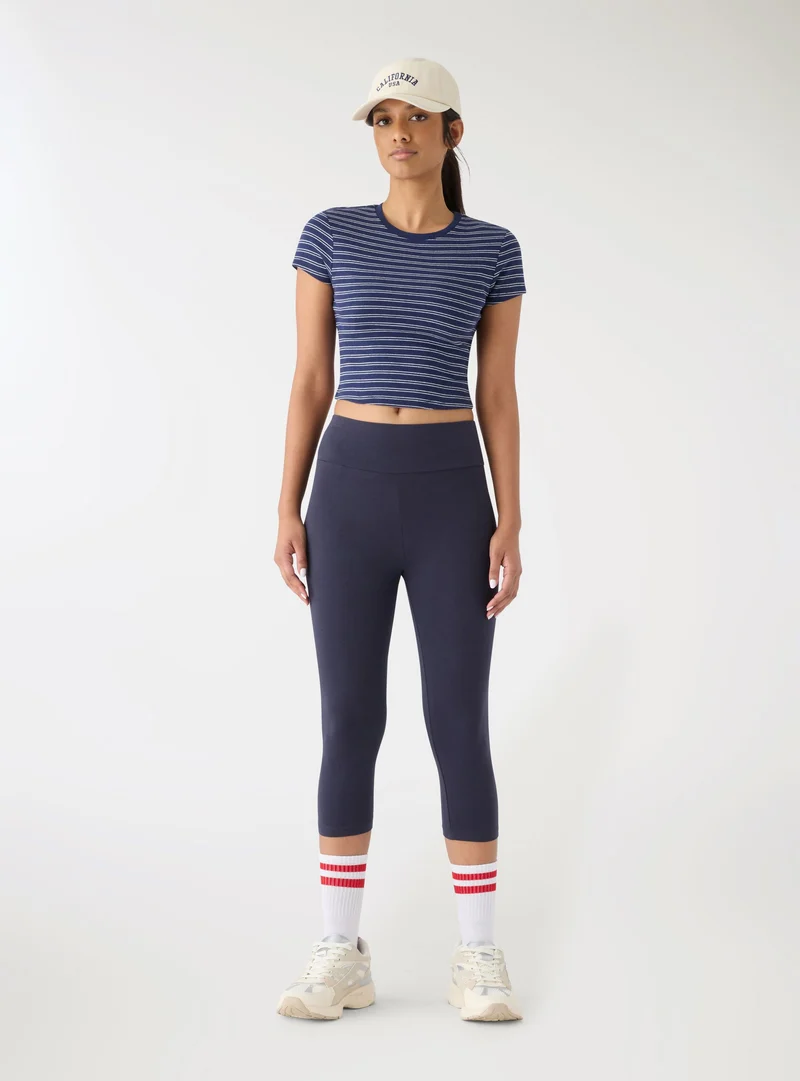 T-shirt crop a righe