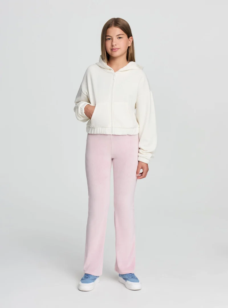 Leggings a zampa a costina