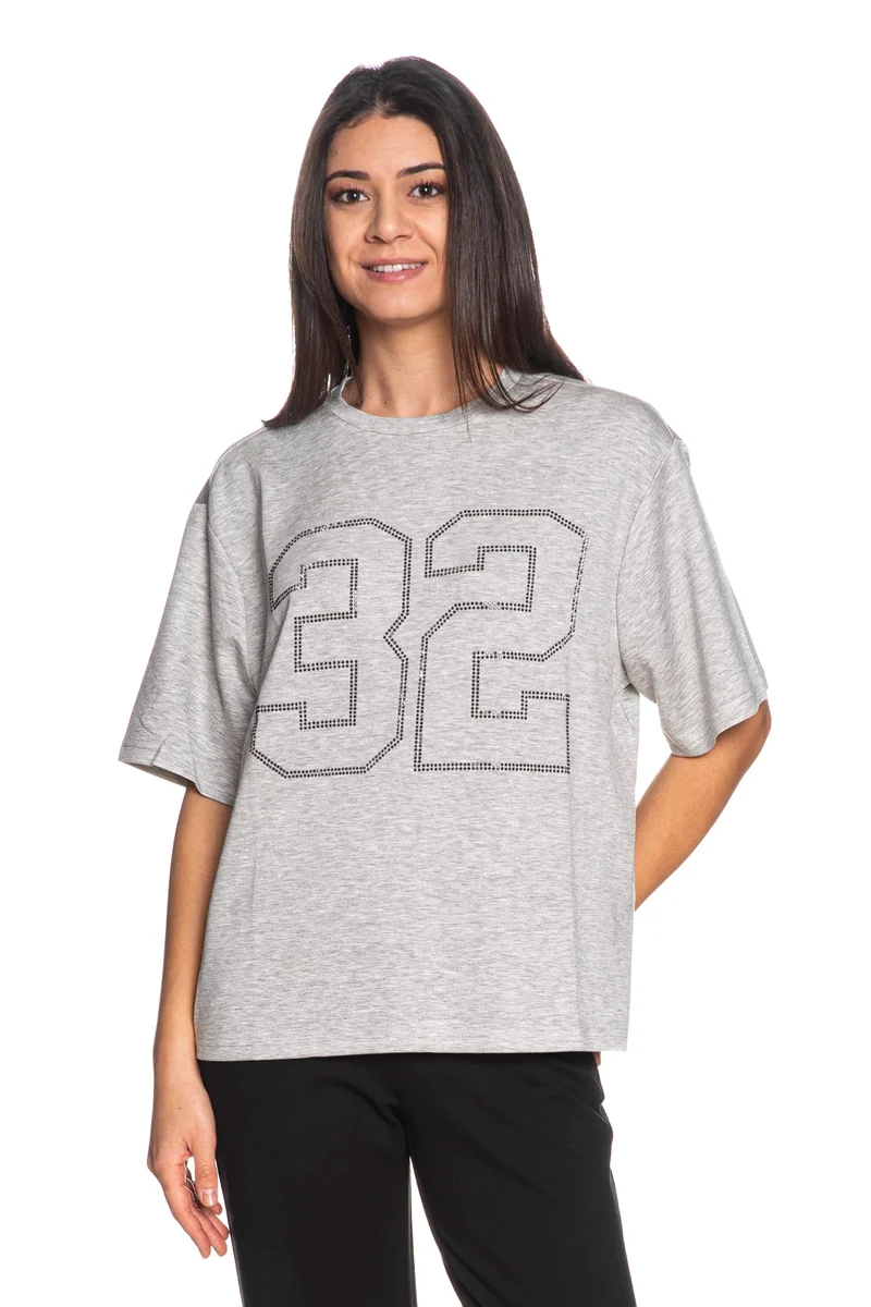 T Shirt Jdy Nila Ss Tee Da Donna Grigio Melange