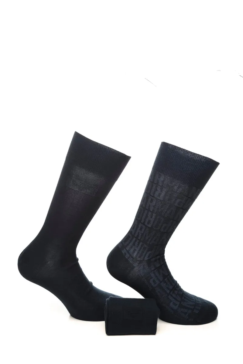Calzini Corti Emporio Armani Short Socks Set 3 Pack Giftbox Da Uomo Blu Monogramma Blu Multi Loghi In Filato Di Misto Cotone