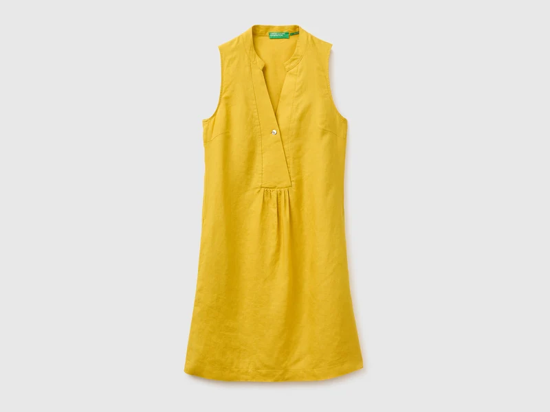 Vestito corto 100% lino