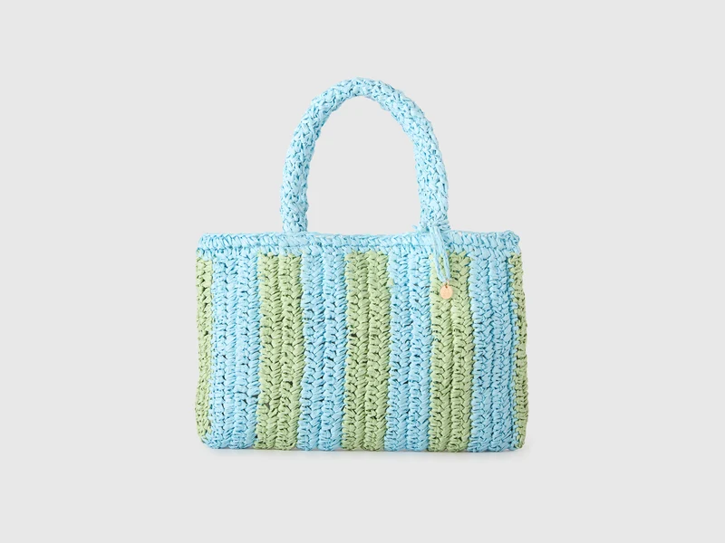 Borsa in rafia a righe