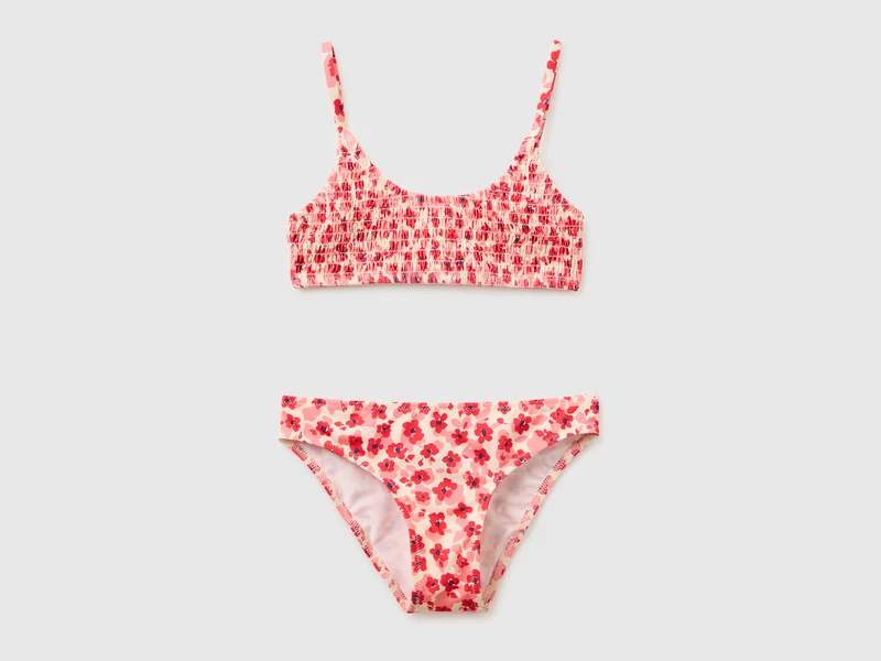 Bikini mare con stampa fiori