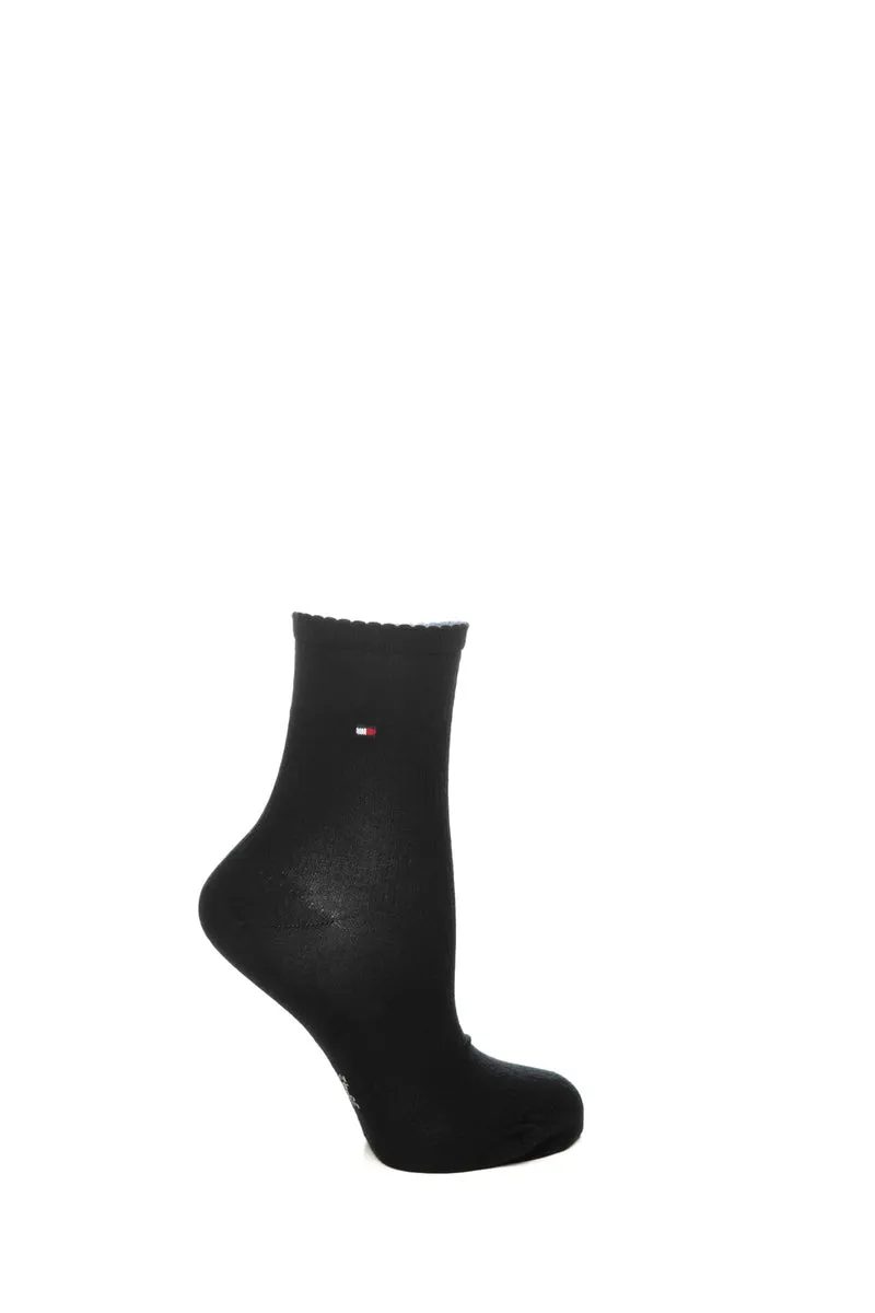 Calzino Basso Tommy Hilfiger Soft Rib Da Donna Nero In Filato Di Misto Cotone