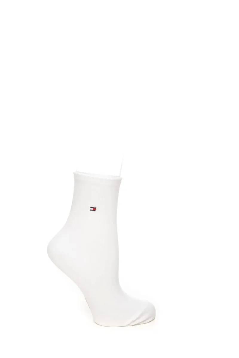 Calzino Basso Tommy Hilfiger Soft Rib Da Donna Bianco In Filato Di Misto Cotone