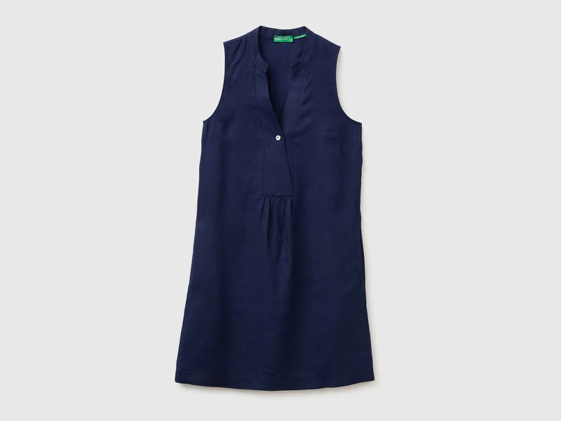 Vestito corto 100% lino