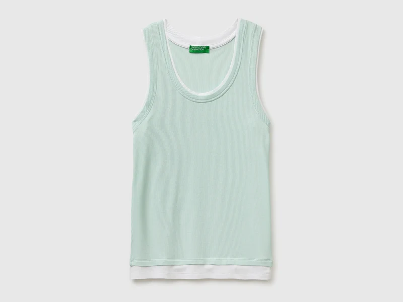 Canotta slim fit a costine