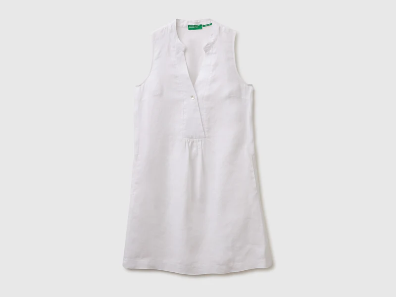 Vestito corto 100% lino