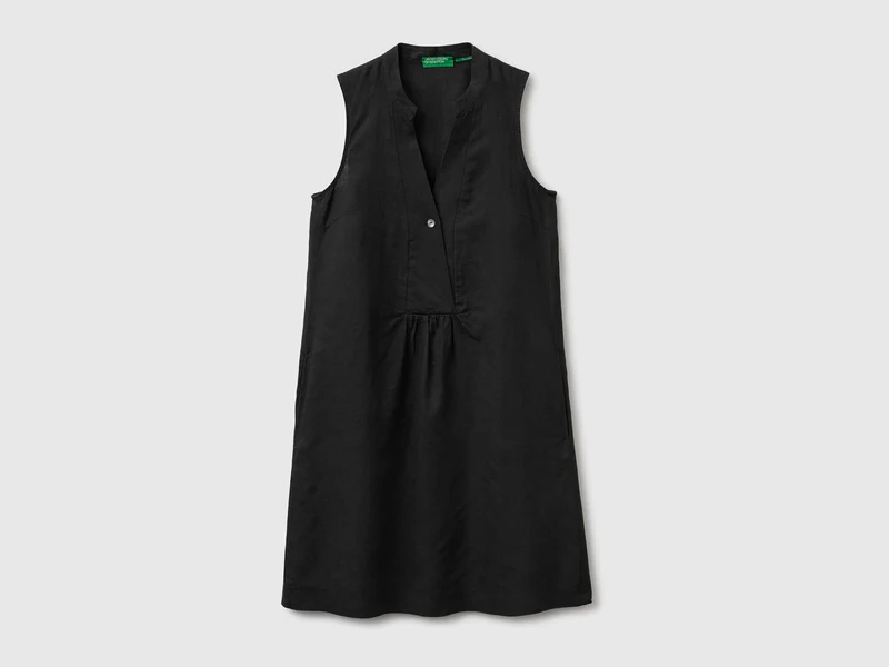 Vestito corto 100% lino